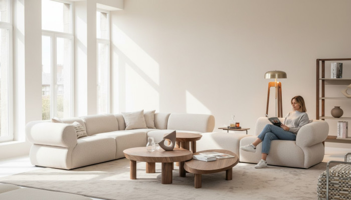 Gemütliches Ecksofa L-Form Beige Polstersofa Wohnlandschaft Couch Neu