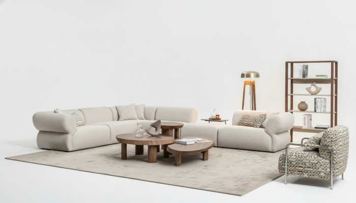Gemütliches Ecksofa L-Form Beige Polstersofa Wohnlandschaft Couch Neu