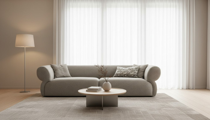 Sofa 3 Sitzer Beige Sofa Luxus Wohnzimmer Modern Design Polsterstoff Neu