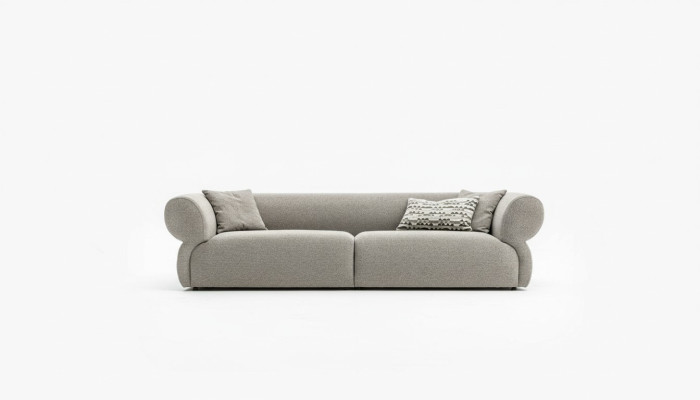Sofa 3 Sitzer Beige Sofa Luxus Wohnzimmer Modern Design Polsterstoff Neu