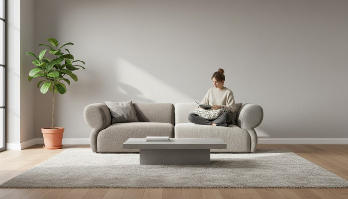 Sofa Luxus 3 Sitzer Grau Polstersofa Wohnzimmer Dreisitzer Couchen 250cm