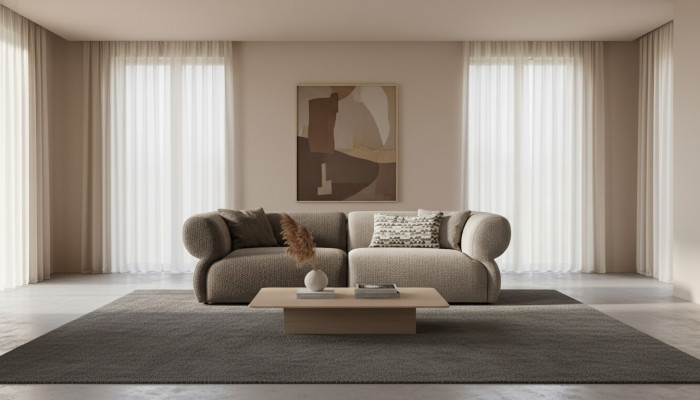 Sofa Luxus 3 Sitzer Grau Polstersofa Wohnzimmer Dreisitzer Couchen 250cm