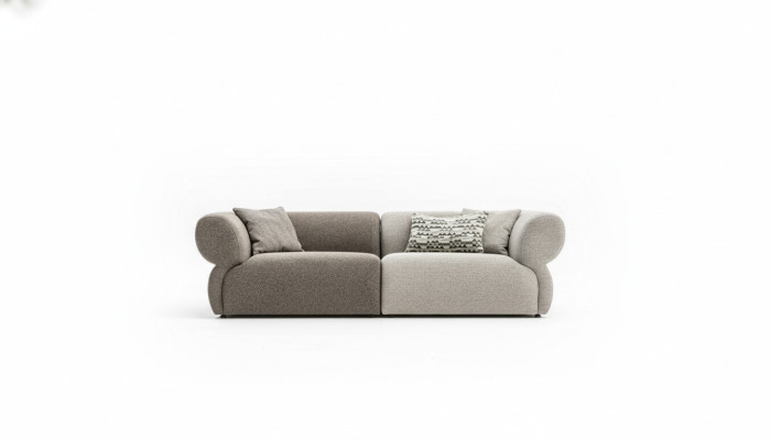 Sofa Luxus 3 Sitzer Grau Polstersofa Wohnzimmer Dreisitzer Couchen 250cm