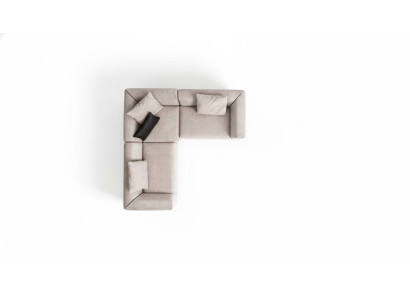 Ecksofa Beige L-Form Wohnlandschaft Eckcouch Sofa Moderne Couch