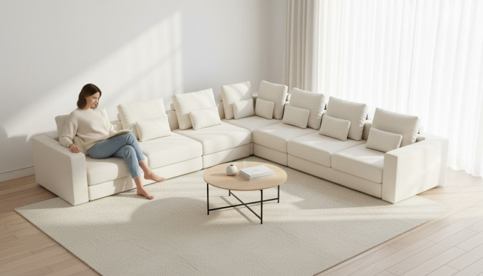 Sofa L-Form Luxus Polstersofa Wohnzimmer Textil Neu Möbel Moderne Couch