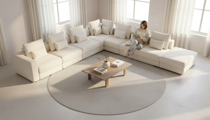Ecksofa Sofa L-Form Polstersofa Wohnzimmer Design Modern Textil Möbel