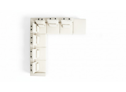 Weiße Wohnlandschaft Wohnzimmer L-Form Sofa Polster Designer Möbel Stil