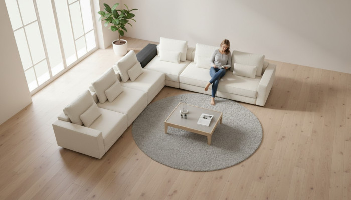 L-Form Weiße Couch Wohnzimmerkombination Ecksofaset Eckcouchgruppe