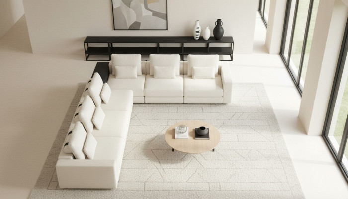 L-Form Weiße Couch Wohnzimmerkombination Ecksofaset Eckcouchgruppe