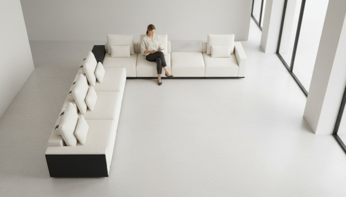 Ecksofa L-Form Wohnlandschaft Polster Textil Couch Sofa Set Luxus Möbel