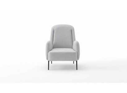 Designer Grauer Sessel Luxus 1 Sitzer Polstersessel Textil Polstersessel