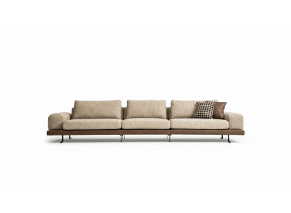 Beiger Fünfsitzer Polstersofas Sofa Textil Couch Sitzmöbel Wohnzimmer