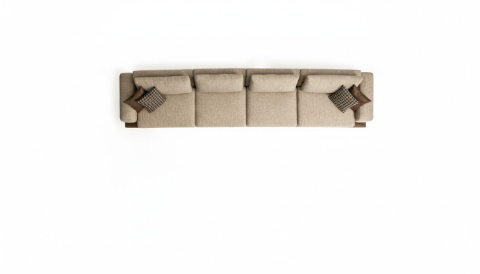 Großes Beiges Sofa Polstermöbel Sechssitzer Designer Sitzgarnitur Textil