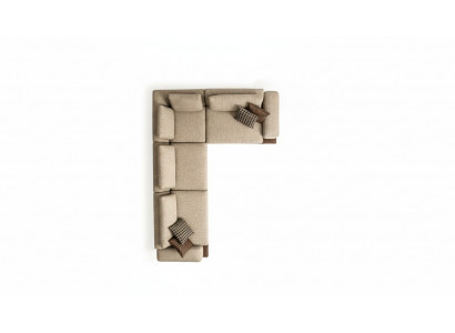 Beiges Ecksofa Polster Eckgarnitur L-Form Sofa Moderne Wohnlandschaft Couch