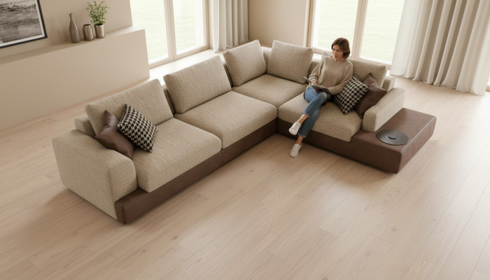 L-Form Sofa mit Ablageflächen Wohnzimmermöbel Couch Sofas Polstermöbel