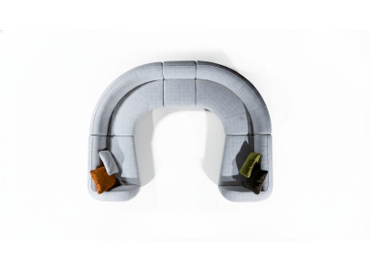 Halbrundes Wohnzimmer U-Form Sofa Designer Möbel Textil Ecksofas Stilvoll