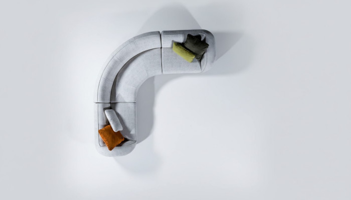 Textilsofa Moderne L-Förmige Couch Wohnzimmer Designer Sofas
