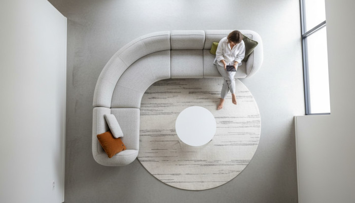 Graue Lounge Sitzgruppe Designer Sitzgruppe Polstermöbel Sofas Couch