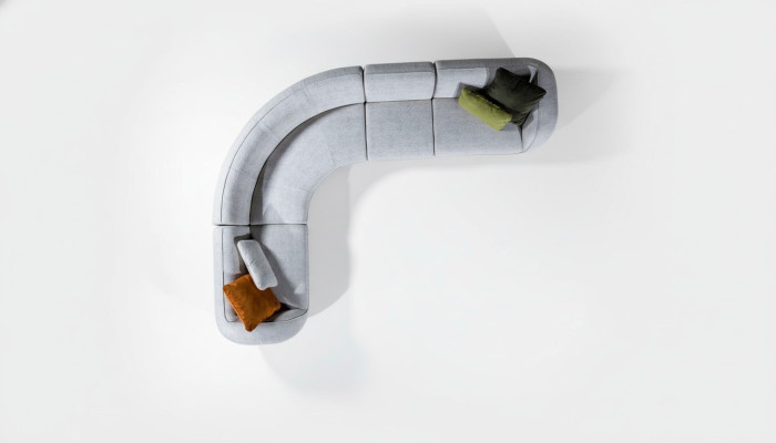 Graue Lounge Sitzgruppe Designer Sitzgruppe Polstermöbel Sofas Couch