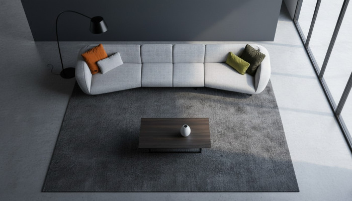 Grauer Sechssitzer Wohnzimmer Couch Polstersofa Luxus Designer Möbel