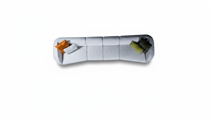 Grauer Sechssitzer Wohnzimmer Couch Polstersofa Luxus Designer Möbel