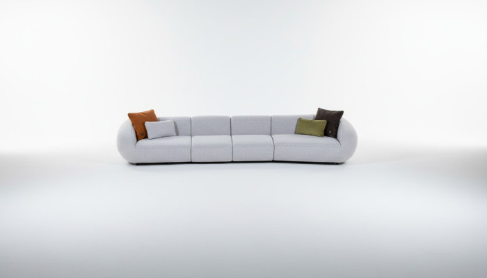 Wohnzimmer Sofa Sechssitzer Polstermöbel Luxus Designer Couch Stoff