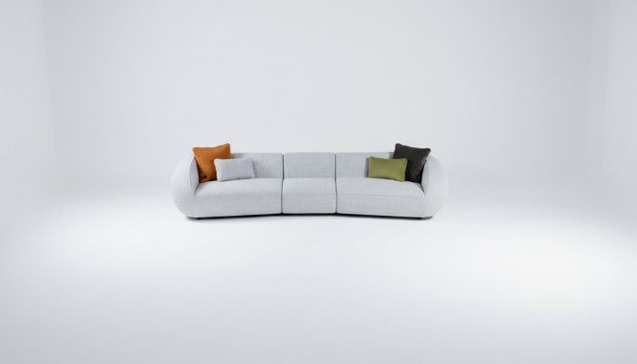 Polstermöbel Sechssitzer Wohnzimmer Couch Textil Sofas Moderne Möbel