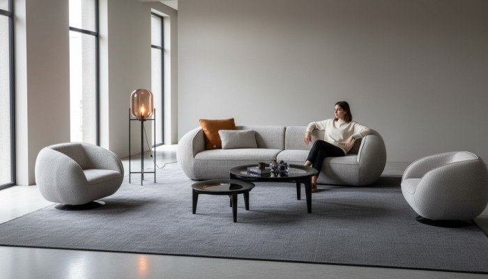 Graue Luxus Sofagarnitur Viersitzer Sessel Luxus Couchen Textilmöbel