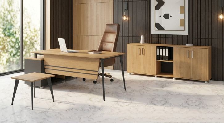 Arbeitszimmer Set Neu Couchtisch Modern Design Eckschreibtisch 3 tlg