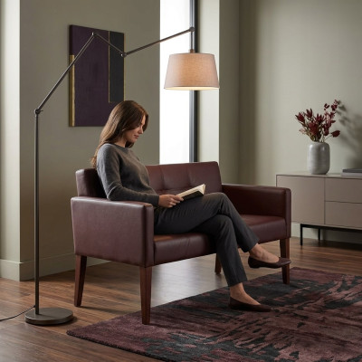 Rosa Zweisitzer Couch Arbeitszimmer Sofa Büromöbel Set Sofa Sitzmöbel