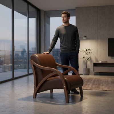 Moderner Brauner Sessel Arbeitszimmermöbel Sessel Office Einrichtung