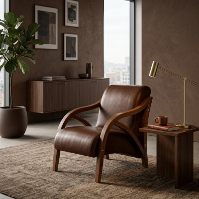 Moderner Brauner Sessel Arbeitszimmermöbel Sessel Office Einrichtung