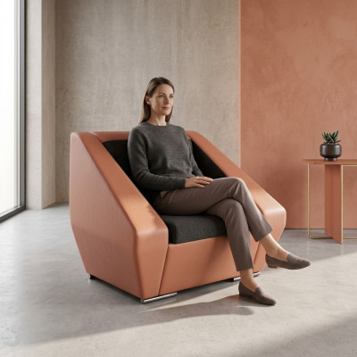 Oranger Luxus Sessel arbeitszimmer Polstermöbel Designer Bürosessel