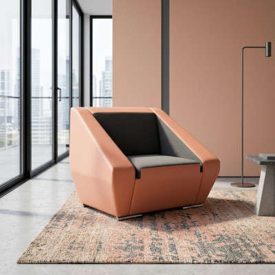Oranger Luxus Sessel arbeitszimmer Polstermöbel Designer Bürosessel