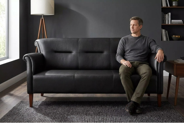 Moderner Schwarzer Dreisitzer Arbeitszimmer Sofas Büromöbelgarnitur