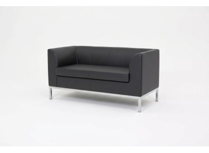 Arbeitszimmer Zweisitzer Schwarzes Textilcouch Büromöbel Sofa