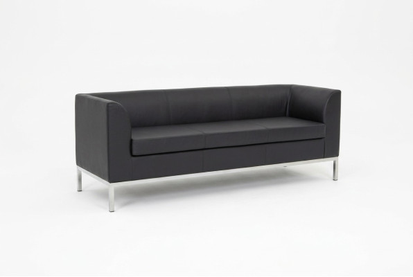 Schwarzer Polster Dreisitzer Luxus Möbel Arbeitszimmer Textilsofas