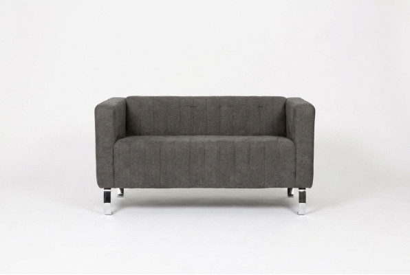 Schwarzer Zweisitzer Arbeitszimmermöbel Graue Luxus Couch Textilmöbel