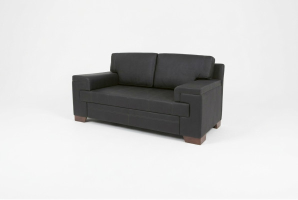 Sofa Zweisitzer Schwarz Textilmöbel Büro Sitzer Polstersofas Office