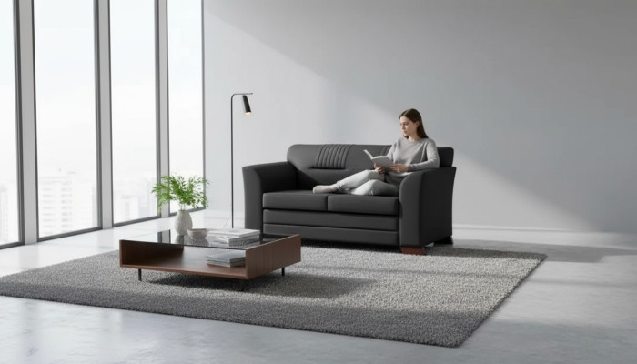 Schwarzer Zweisitzer Moderne Office Möbel Polster Sofas Arbeitszimmer