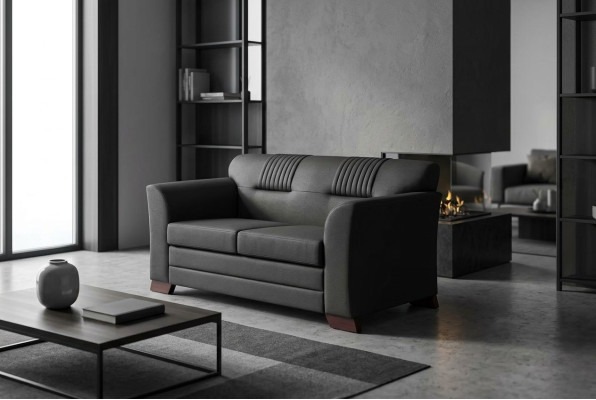 Schwarzer Zweisitzer Moderne Office Möbel Polster Sofas Arbeitszimmer