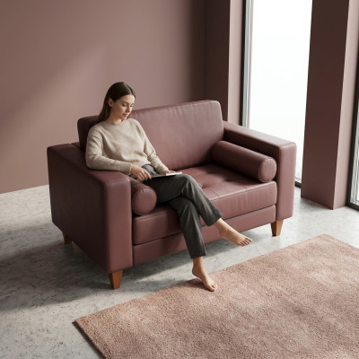 Lila Designer Sessel Büromöbel Einrichtungs Set Polstersessel Office