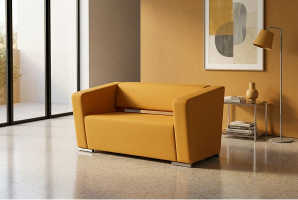 Gelbes Sofa Luxus Zweisitzer Couch Büro Office Einrichtung Textilmöbel