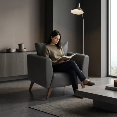 Schwarz Sessel Design Polster Sitz Arbeitszimmer Büro Office Neu