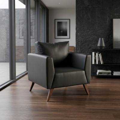 Schwarz Sessel Design Polster Sitz Arbeitszimmer Büro Office Neu