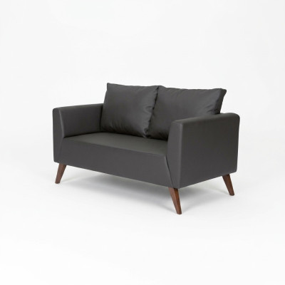 Stilvoller Zweisitzer Moderne Schwarze Couch Arbeitszimmermöbel Office