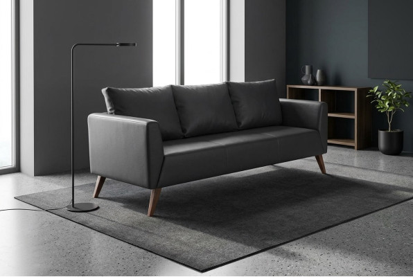 Designer Sofa Schwarze Couch Büromöbel Luxus Arbeitszimmermöbel