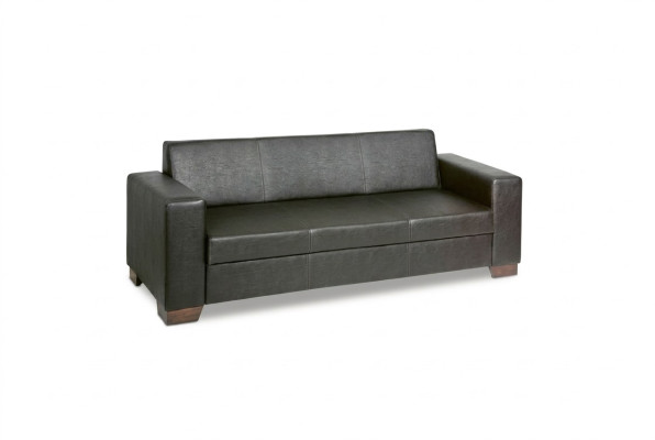 Schwarzer Büro Dreisitzer Arbeitszimmer Sofa Luxus Couch Polstermöbel
