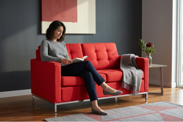 Wartezimmer Möbel Zweisitzer Rote Couch Polster Möbel Büro Einrichtung