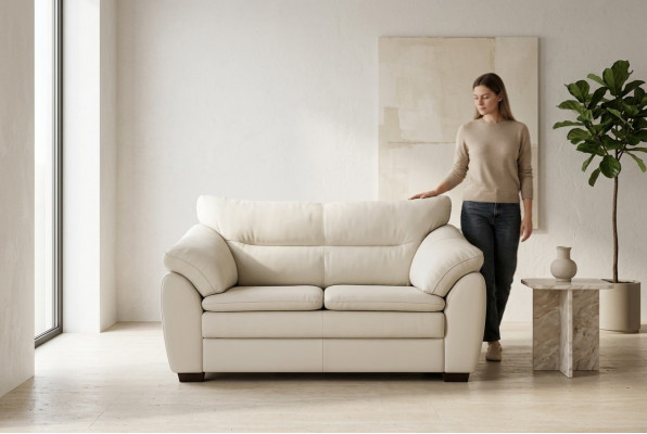 Weiße Designer Zweisitzer Couch Luxus Büromöbel Polstermöbel Modern